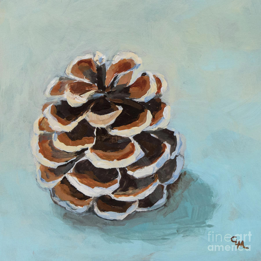 Pine Cone Painting by Cheryl McClure