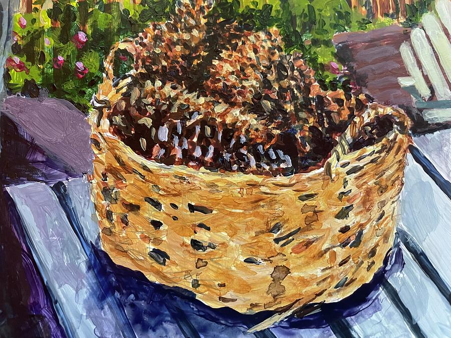 Pine Cones for Violet Painting by Les Herman