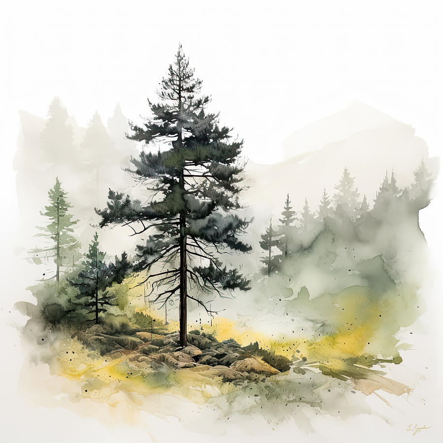 Pine Forest Art Painting by Lourry Legarde