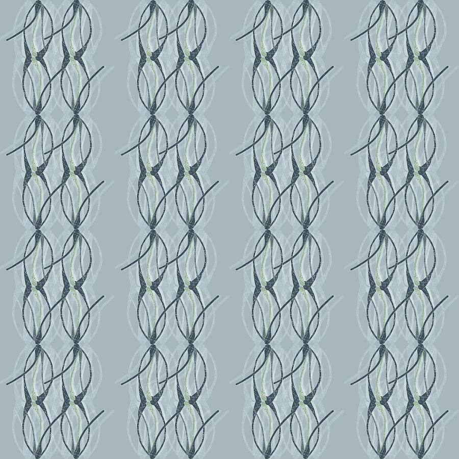 Pine Geometric Light Blue Shadows Digital Art