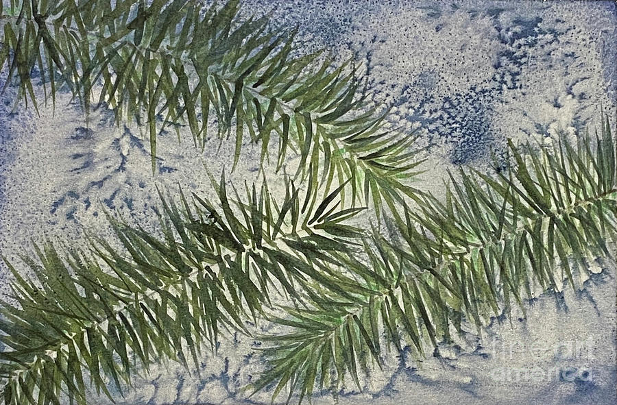Pine on Blue  Painting by Lisa Neuman