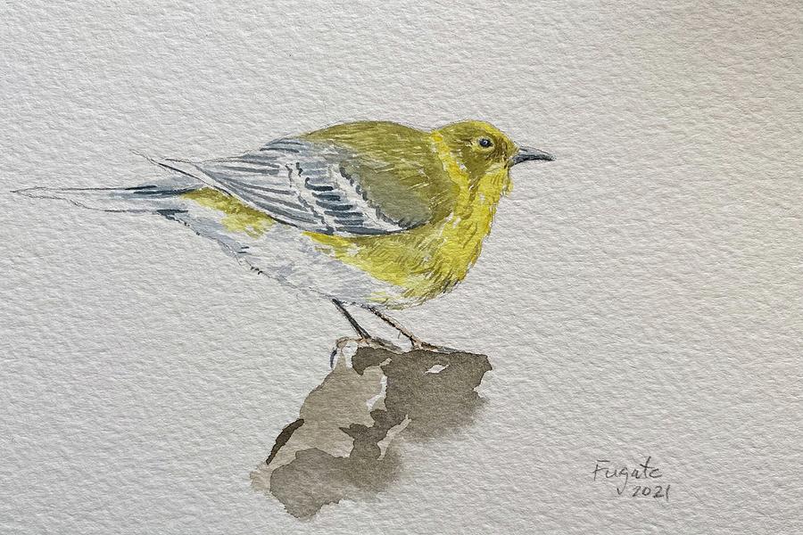 Pine Warbler  Painting by Robert Fugate