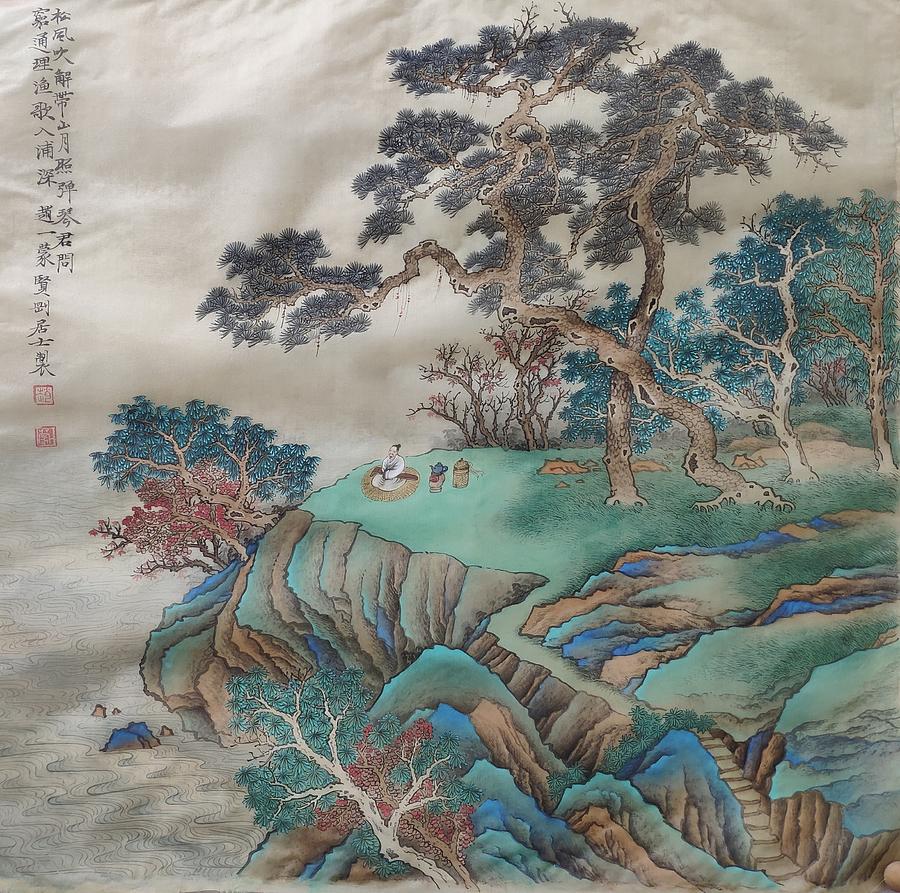 Pine wind blows off the belt Painting by Yimeng Zhao Pine wind blows off the belt Painting by Yimeng Zhao