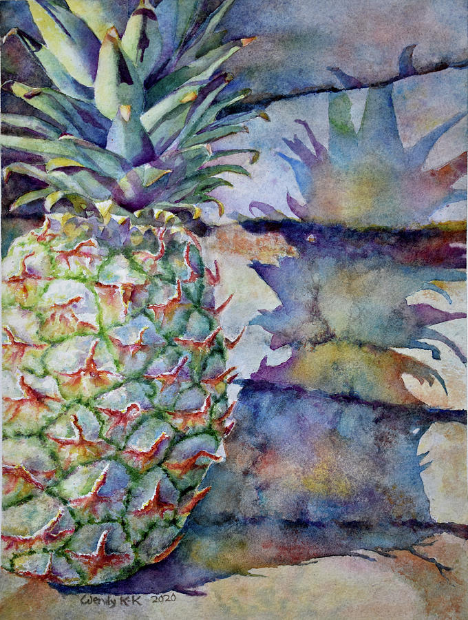 Pineapple and Shadow Painting by Wendy Keeney-Kennicutt