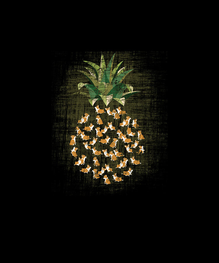 Dog Lovers Drawing - Pineapple Corgi T-Shirt Best Birthday Gift For Corgi Lovers by Eboni Dabila