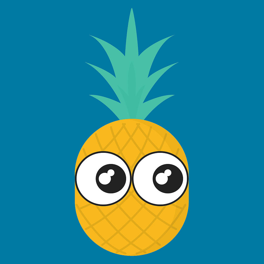 Pineapple Cute Funny Tropical Fruit Cartoon Gifts Digital Art by Aaron Geraud