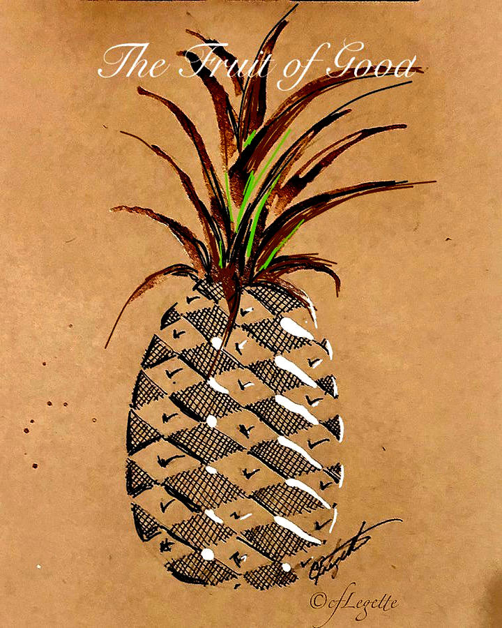 Pineapple Drawing Drawing by C F Legette