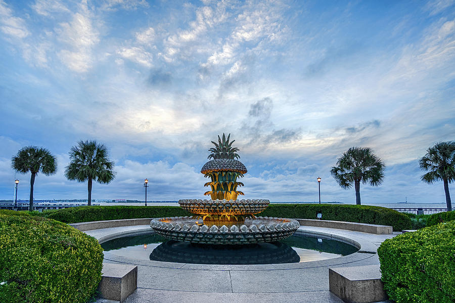 Pineapple Fountain at Dawn Photograph by Jim Miller