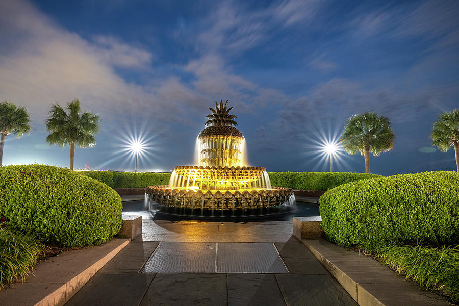 Pineapple Fountain at Ravenel Waterfront Park Photograph by Douglas Wielfaert
