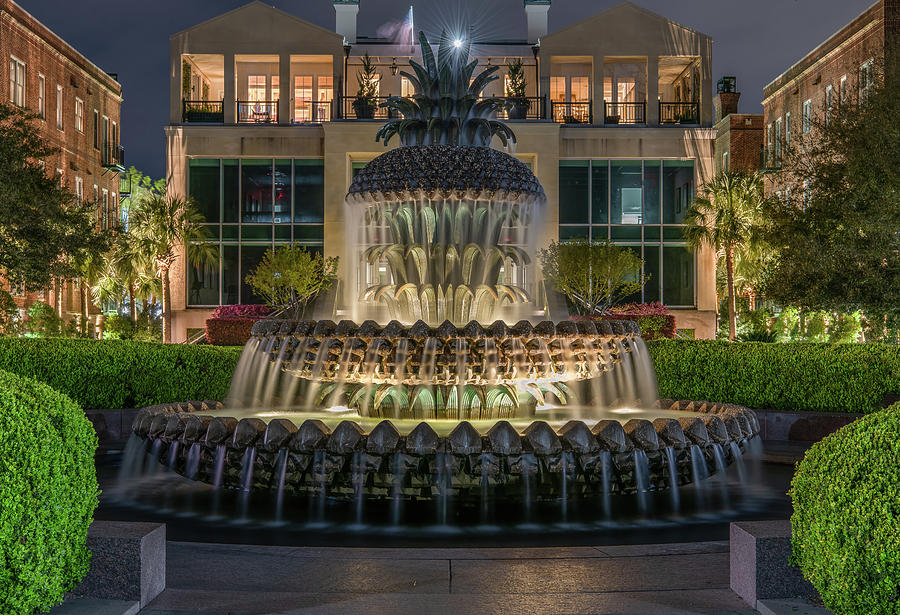 Pineapple Fountain, Charleston Photograph by Marcy Wielfaert
