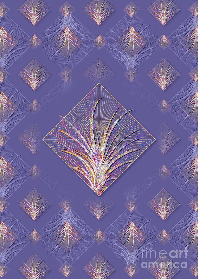 Pineapple Geometric Mosaic Pattern in Veri Peri n.0286 Mixed Media by Holy Rock Design