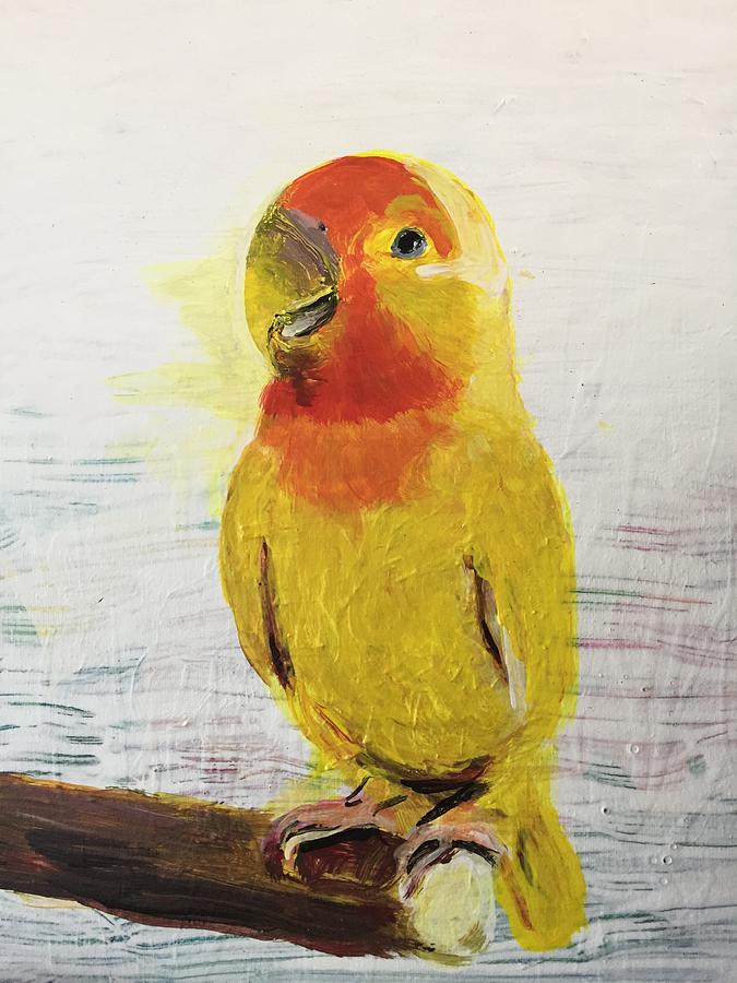Pineapple, Lovebird Painting by Danielle Rosaria