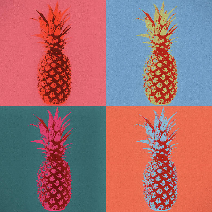 Pineapple Pop Art Collage Mixed Media by Dan Sproul