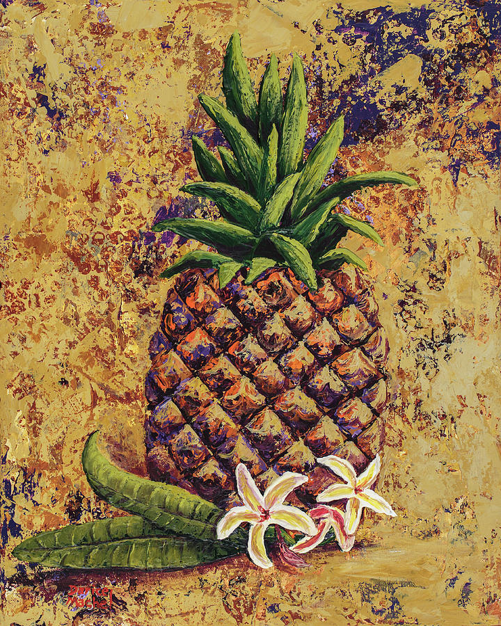 Pineapple With Plumerias Photograph by Darice Machel McGuire