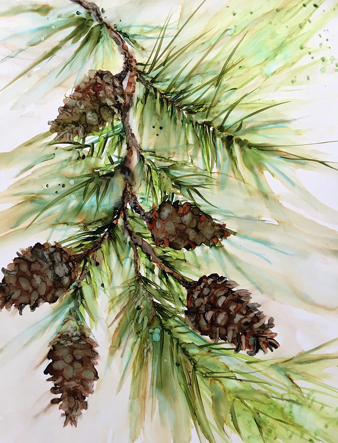 Pinecone Painting by Winkel Art - Fine Art America