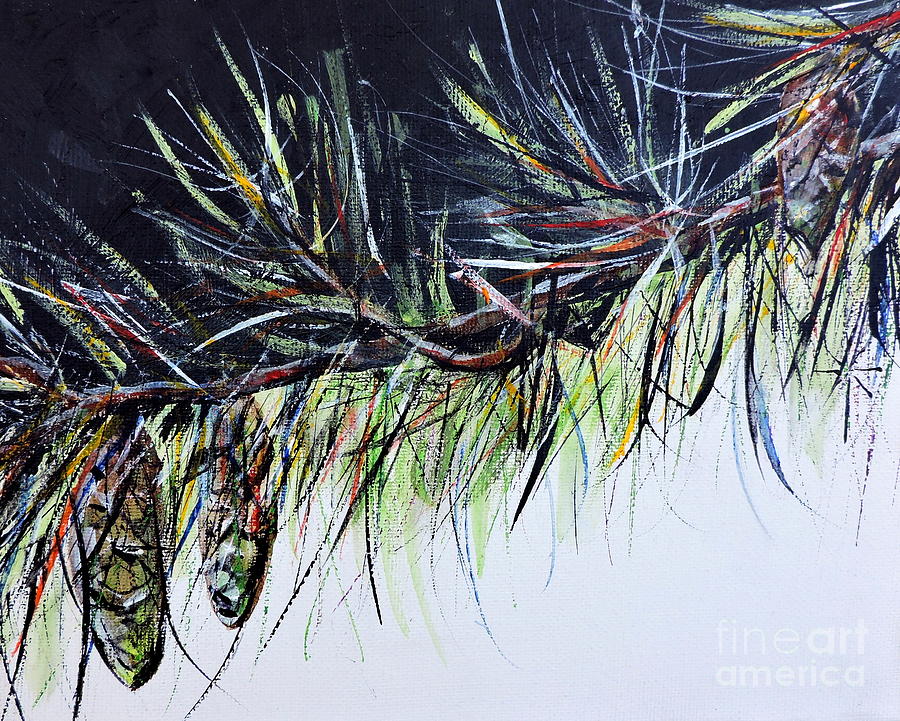 Pinecones Painting by Jodie Marie Anne Richardson Traugott          aka jm-ART