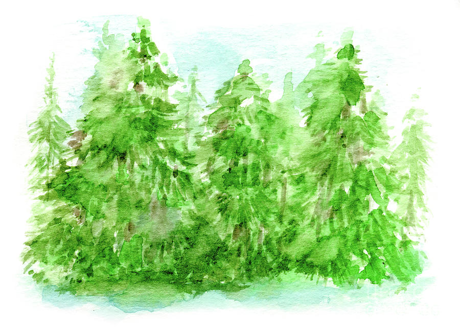 Pines Painting by Laurie Rohner