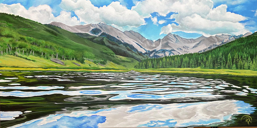 Piney Lake-Reflections Painting by Renee Noel