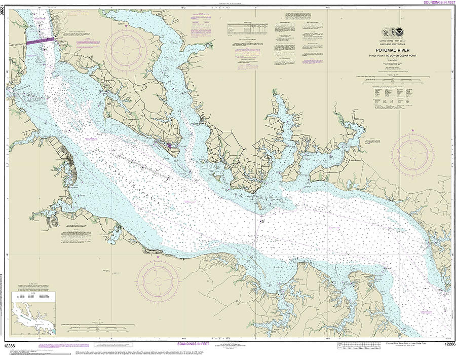 Piney Point to Lower Cedar Point Nautical Chart 12286 Digital Art by ...