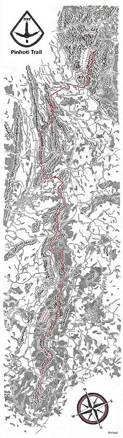 Map Drawing - Pinhoti Trail Map by Graham Grant