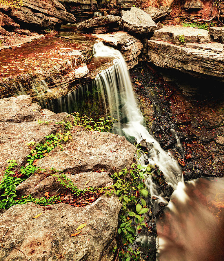 Pinion Creek Waterfall In Bella Vista Arkansas - Northwest Arkansas Photograph