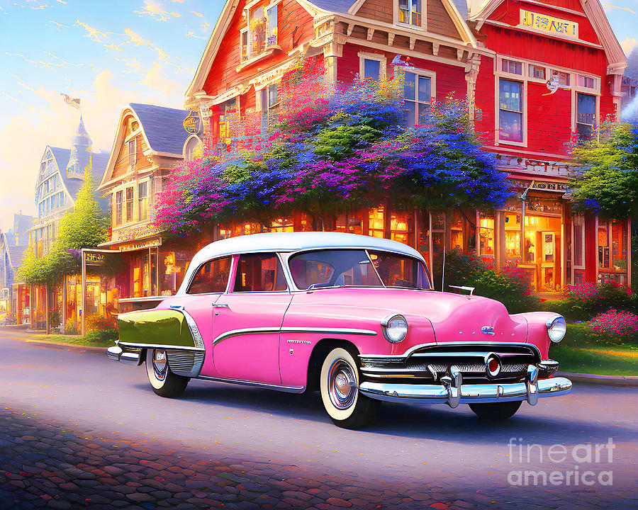 Pink Americana On Main Street Any Town USA 20230302e2 Mixed Media by Wingsdomain Art and Photography