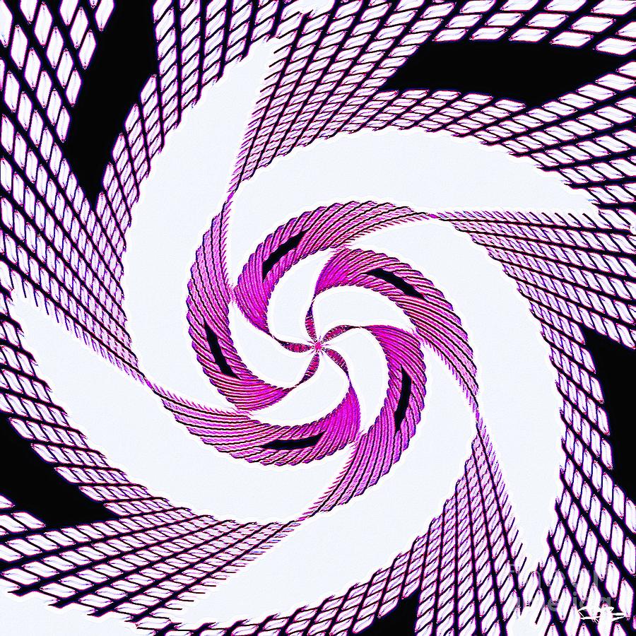 Psy Digital Art - Pink and Black Diamond Spiral Effect by Douglas Brown