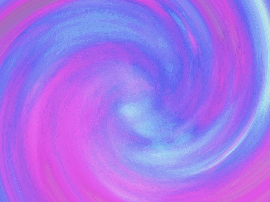 Pink and Blue Abstract Swirl Digital Art by Marlin and