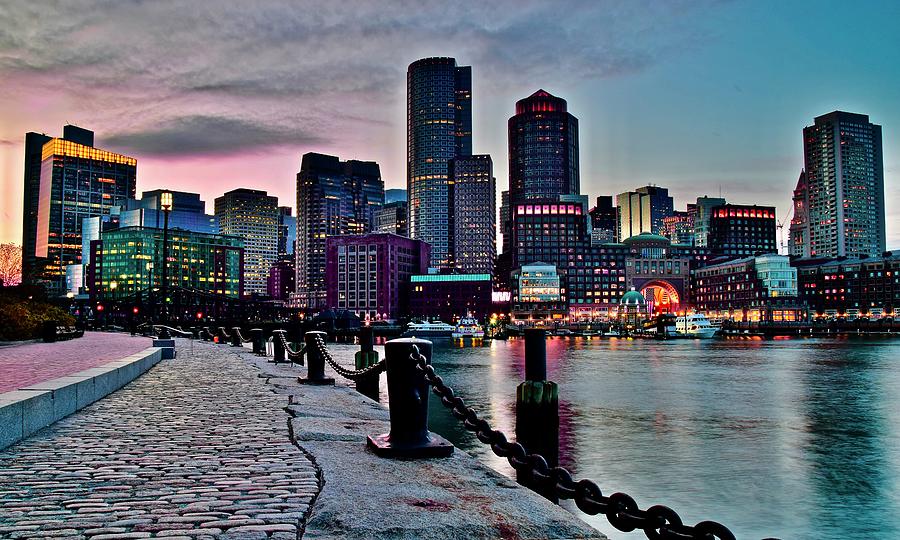 Pink And Blue In Boston Photograph