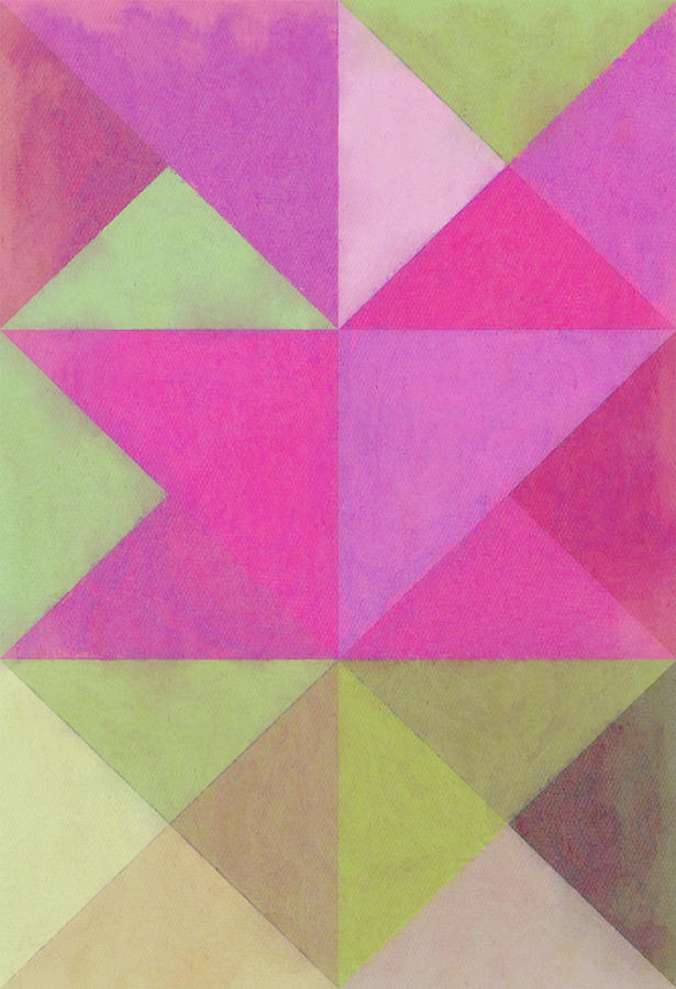 Pink and Green Geometric Pattern Abstract Art Digital Art by Gaby Ethington