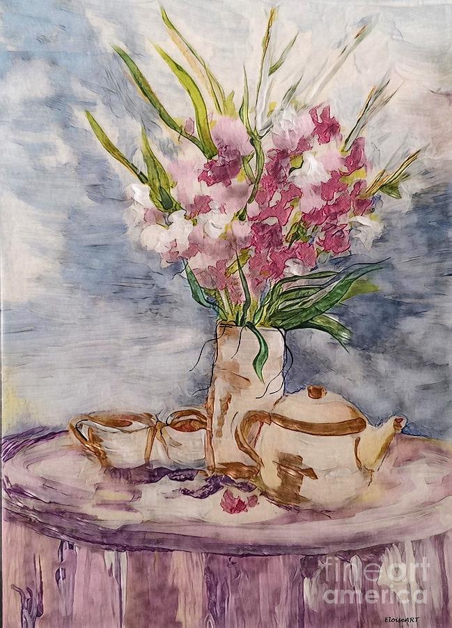 Pink and Lavender Tea Party Painting by Eloise Schneider Mote