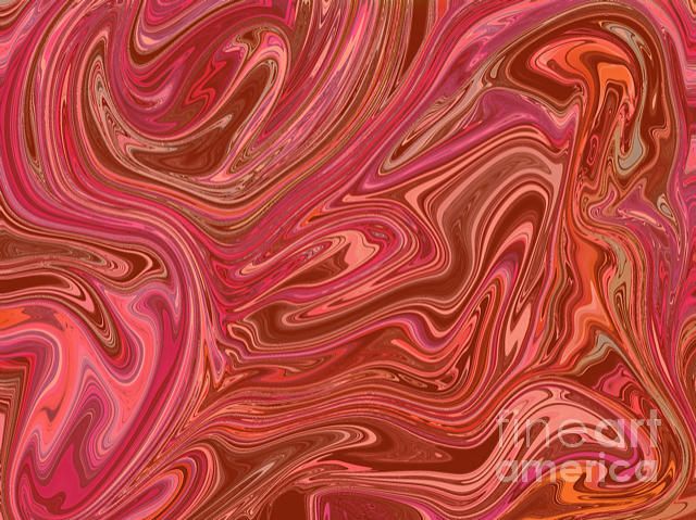 Pink and Orange Swirl Design. Digital Art by Barefoot Bodeez Art