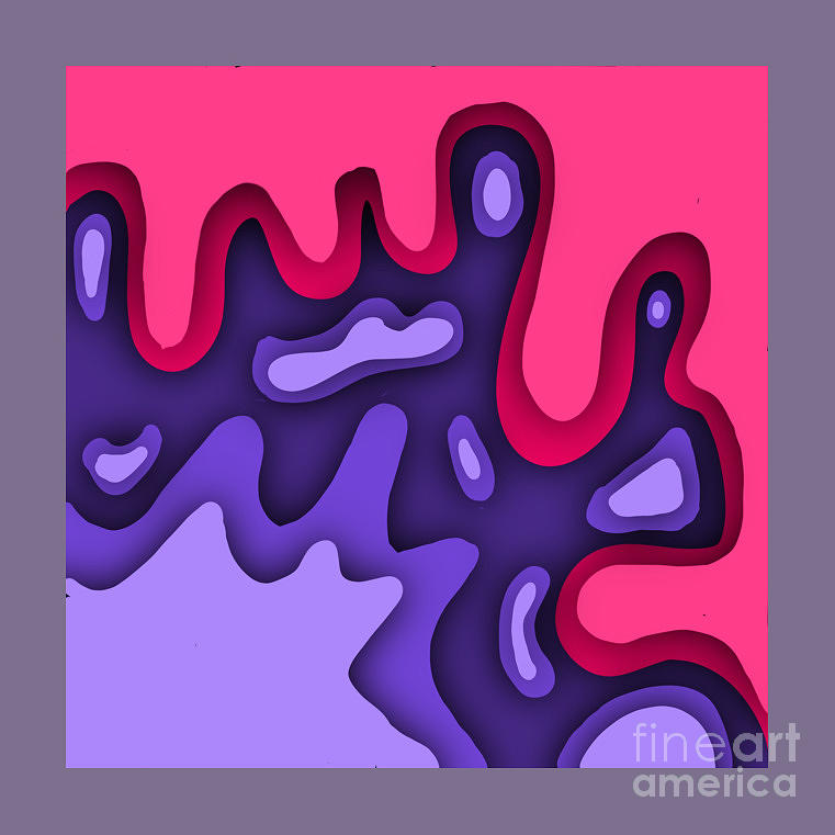 Pink and Purple Cut Out Design Digital Art by Barefoot Bodeez Art