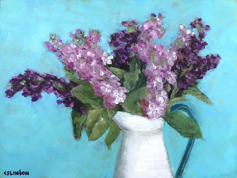 Pink and Purple Verbascum in Pitcher Painting by Casey Linton - Fine ...