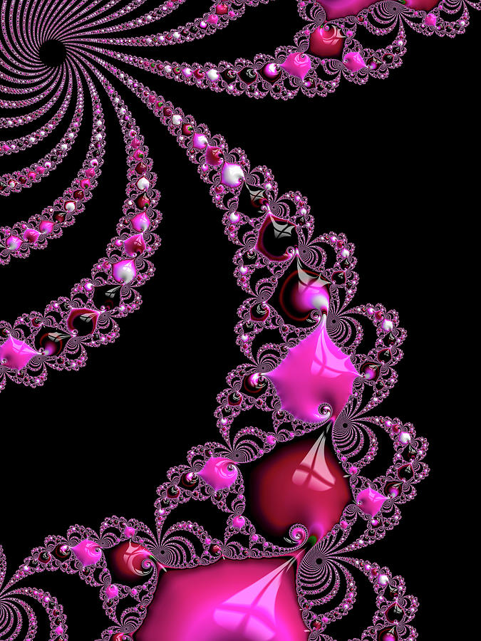 Pink and Red Abstract Fractal Digital Art by Matthias Hauser
