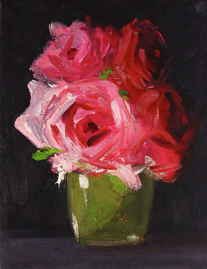 Pink and Red Painting by Nancy Merkle