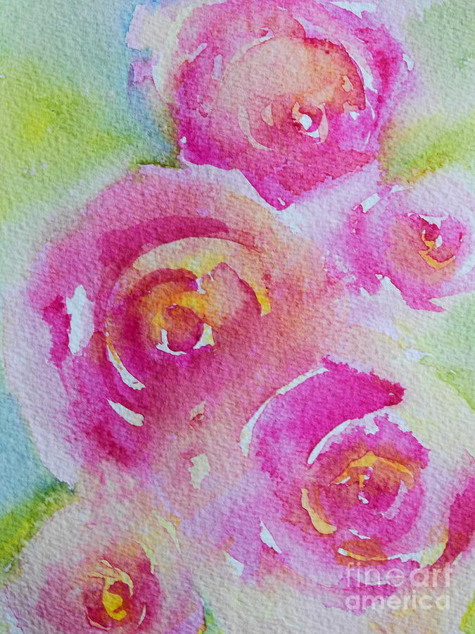 Pink and White Floral  Painting by Eunice Miller