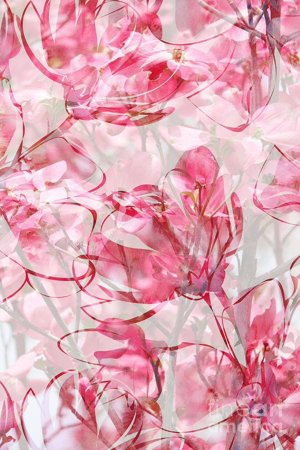 Pink And White Floral Print Vertical Photograph