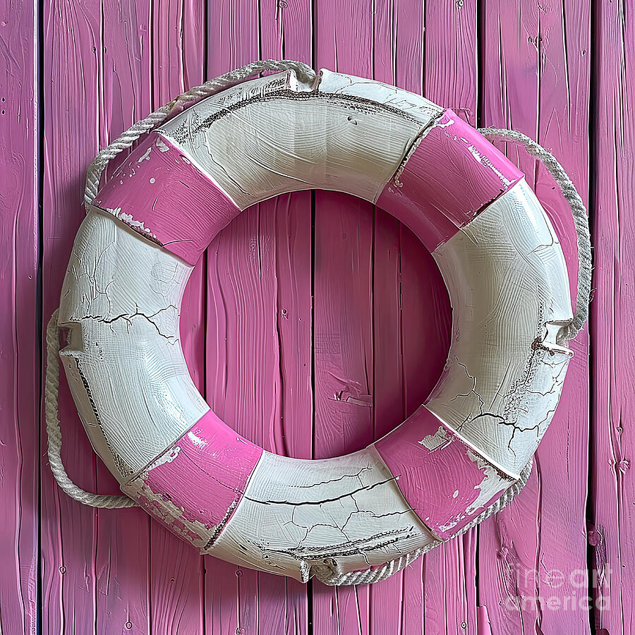 Pink and White Lifesaver Digital Art by Elisabeth Lucas - Fine Art America