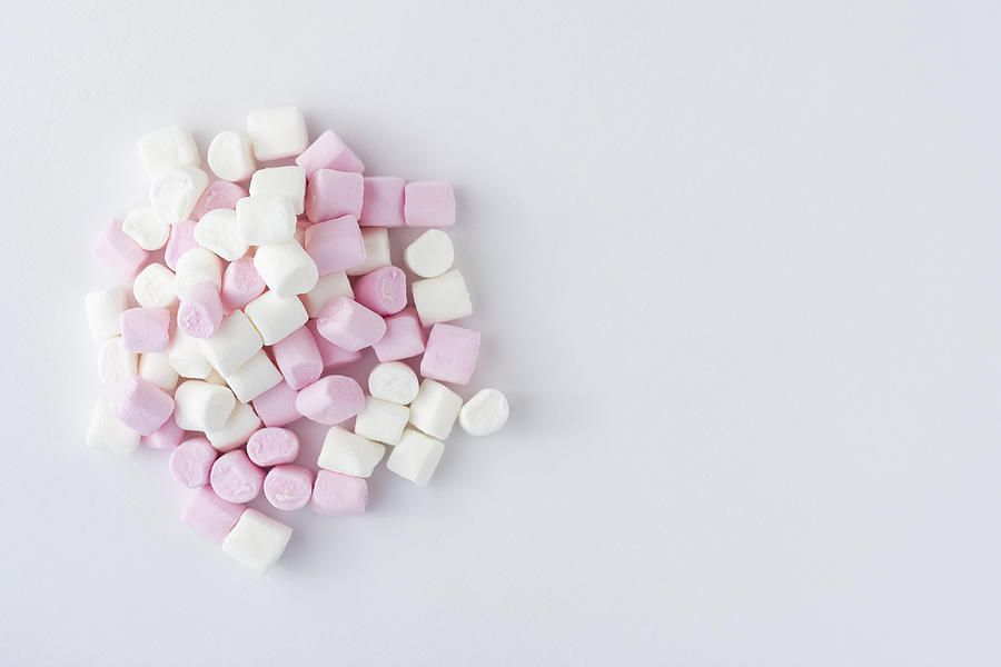 Pink and White Marshmallows Top View Photograph by Scott Lyons
