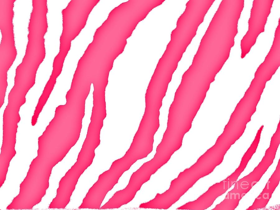 Pink And White Zebra Stripes Digital Art by Kari Myres
