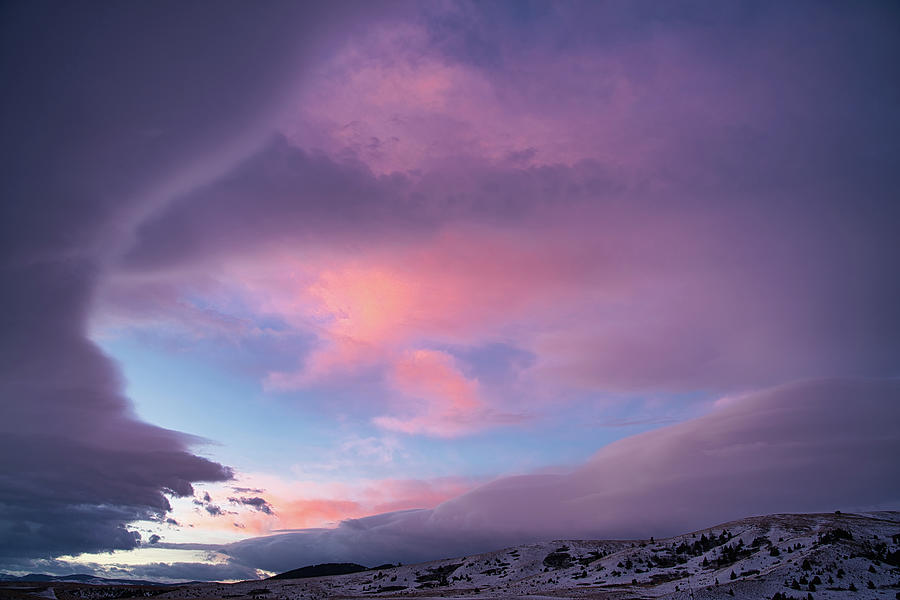 Pink Axtel Sunrise in Montana Photograph by Wes Hunt