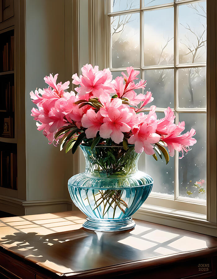 Flower Digital Art - Pink Azaleas by Greg Joens