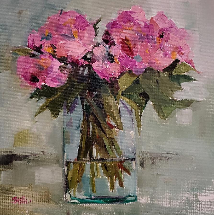 Pink Azaleas Painting by Sheila Romard