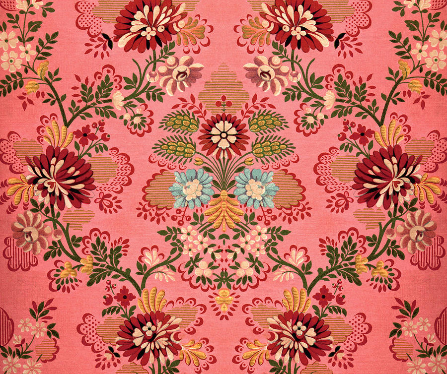 Pink Baroque Decoration Drawing by NSA Digital Archive