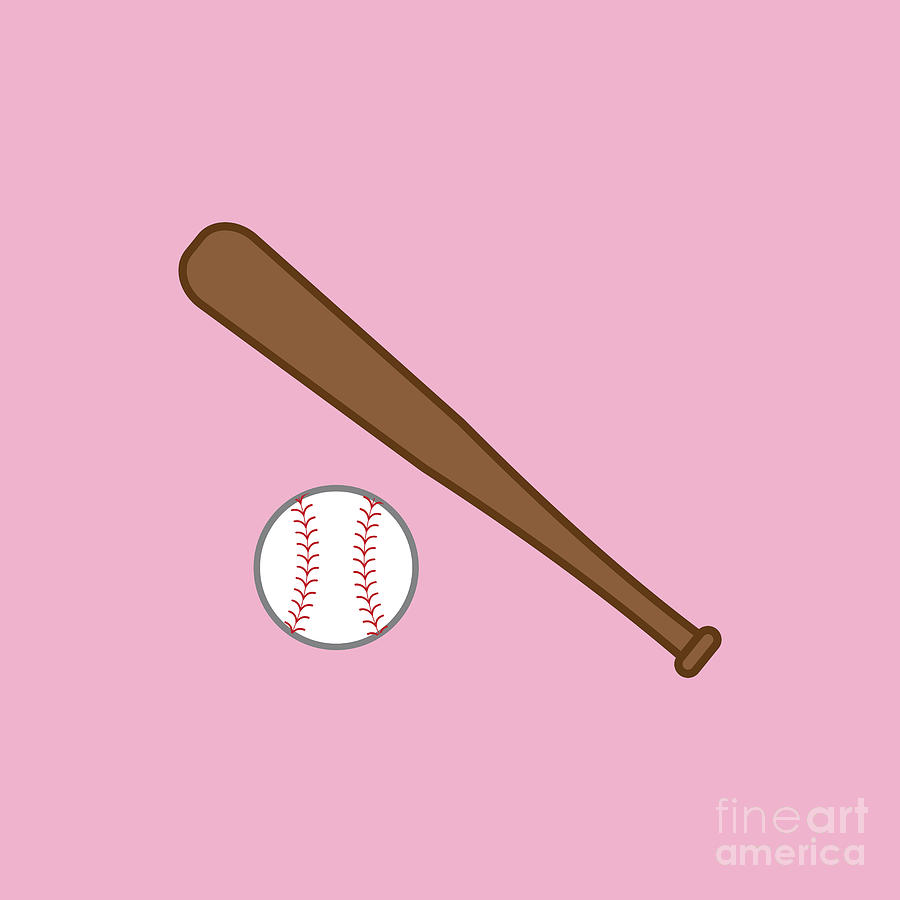 Pink Baseball and Ball Digital Art by College Mascot Designs - Pixels