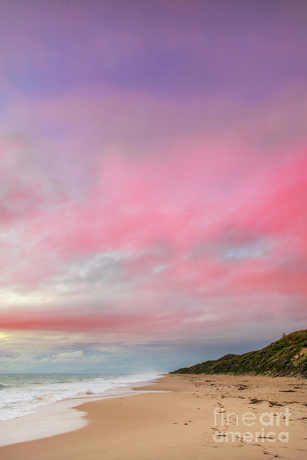 Pink Beach Sunset Photograph