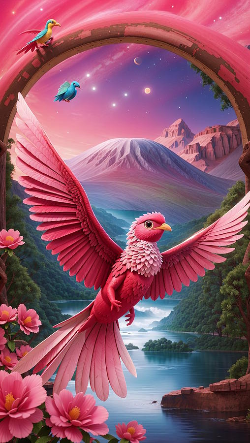 Pink Bird Digital Art by Jleopold Jleopold