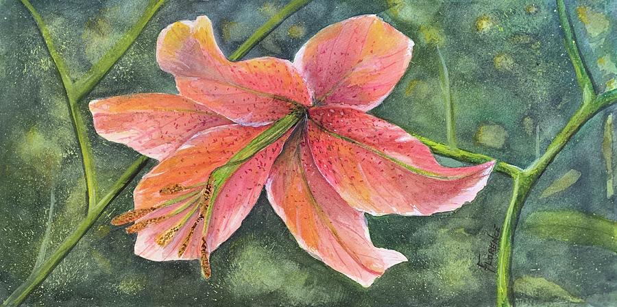 Pink Bloom Painting by Paintings by Florence - Florence Ferrandino