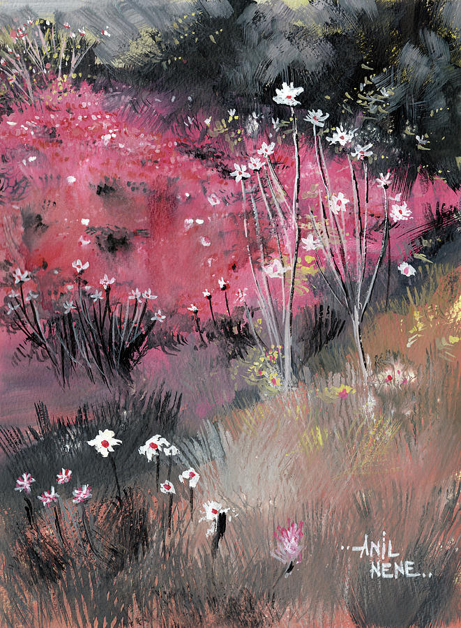 Pink Blossom Painting by Anil Nene